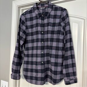 North Face Ladies Flannel Shirt. Grey/Blue/purple Size Large
